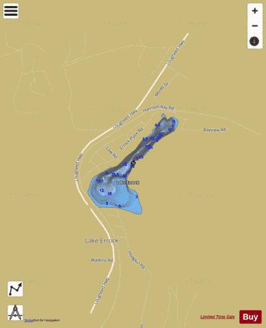Lake Errock / Squakum depth contour Map - i-Boating App