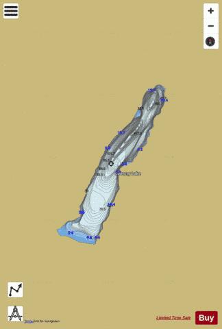 Looncry Lake depth contour Map - i-Boating App