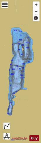 Lyons Lake depth contour Map - i-Boating App
