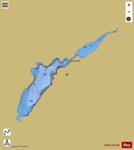 Majuba Lake depth contour Map - i-Boating App