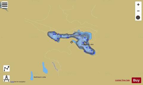 Matheson Lake depth contour Map - i-Boating App