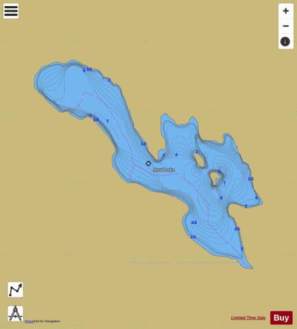 Maud Lake depth contour Map - i-Boating App
