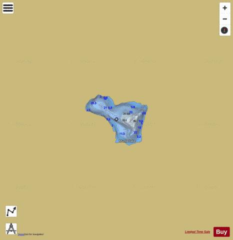 Munlo / Carr Lake depth contour Map - i-Boating App