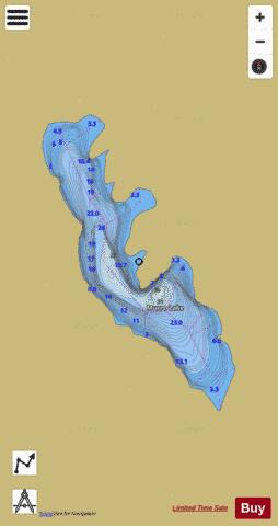 Munro Lake depth contour Map - i-Boating App