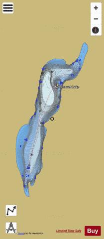 Nevertouch Lake depth contour Map - i-Boating App