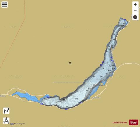 Nicola Lake depth contour Map - i-Boating App