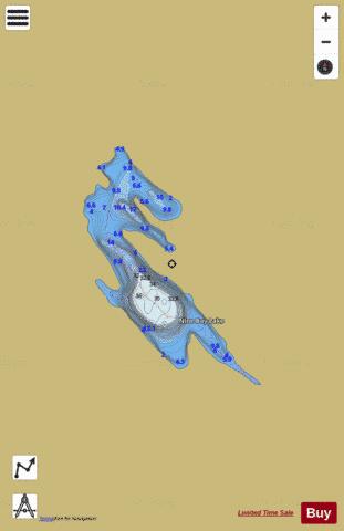 Nine Bay Lake depth contour Map - i-Boating App