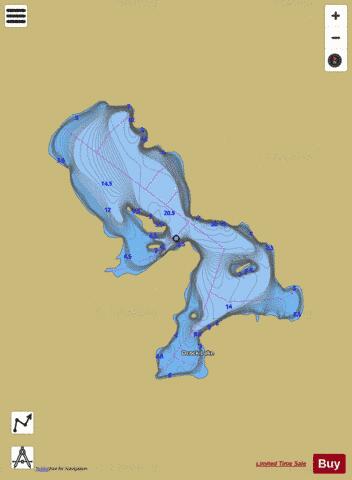 Ocock Lake depth contour Map - i-Boating App