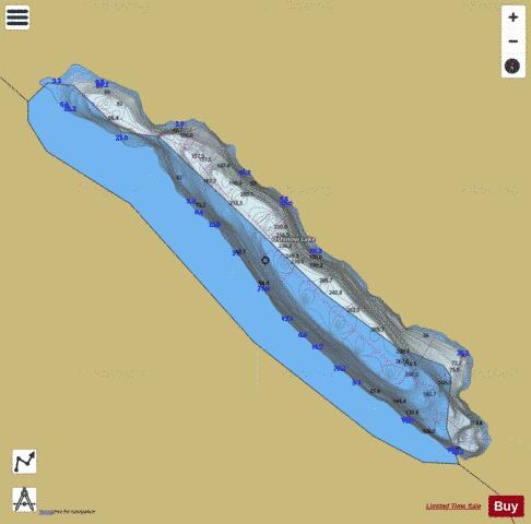 Oshinow Lake depth contour Map - i-Boating App