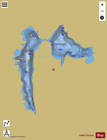 Pamela Lake depth contour Map - i-Boating App