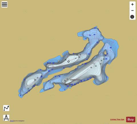 Peculiar Lake depth contour Map - i-Boating App
