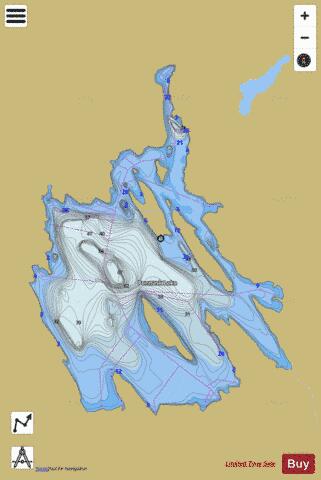 Pennask Lake depth contour Map - i-Boating App