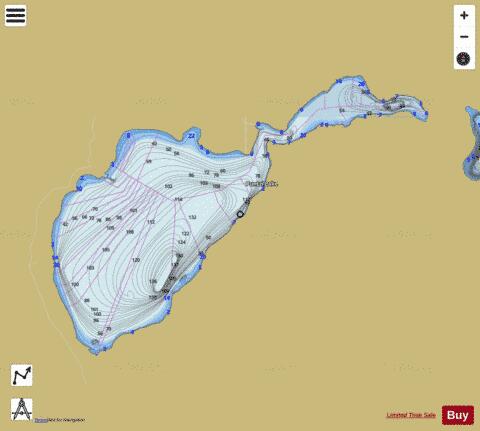 Puntzi Lake depth contour Map - i-Boating App