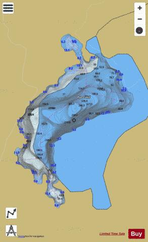 Pye Lake depth contour Map - i-Boating App