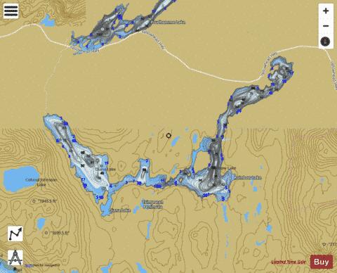 Rainbow Lake depth contour Map - i-Boating App