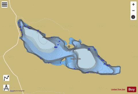 Takysie Lake depth contour Map - i-Boating App