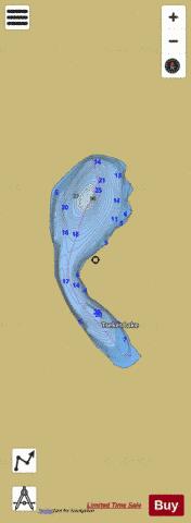 Tseket Lake depth contour Map - i-Boating App