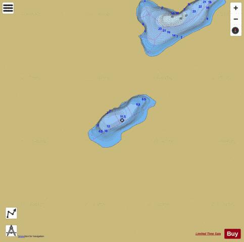 Unnamed Lake 20 depth contour Map - i-Boating App