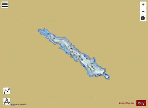 Upper Tootsee Lake depth contour Map - i-Boating App