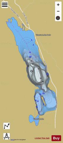 Vaseux Lake depth contour Map - i-Boating App