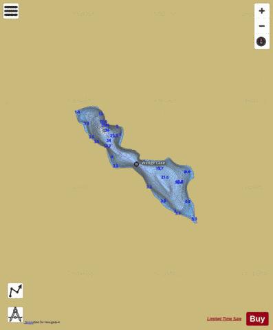 Wedge Lake depth contour Map - i-Boating App
