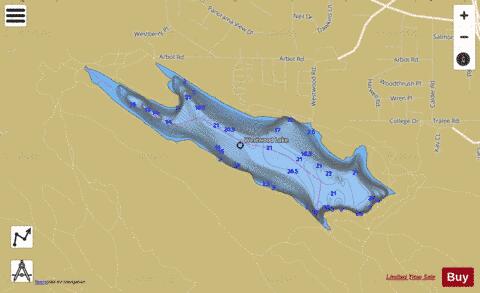 Westwood Lake depth contour Map - i-Boating App