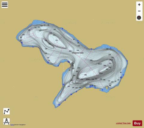 Widgeon Lake depth contour Map - i-Boating App
