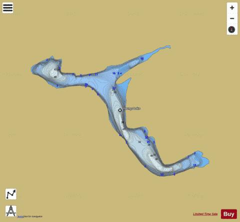 Youngs Lake depth contour Map - i-Boating App