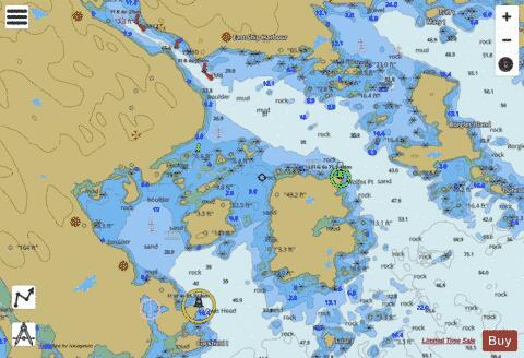 Approaches to/a aprroaches a Ship Harbour Marine Chart - Nautical Charts App