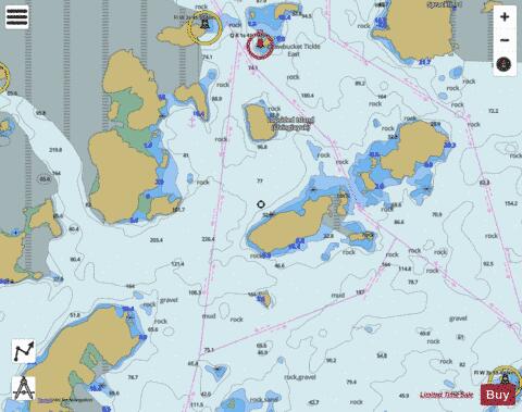 South of / Sud de Drawbucket Tickle Marine Chart - Nautical Charts App