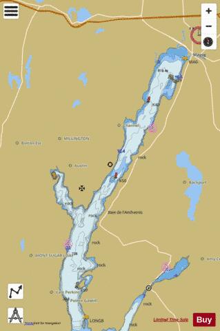 Lac Memphr�magog A-B Marine Chart - Nautical Charts App