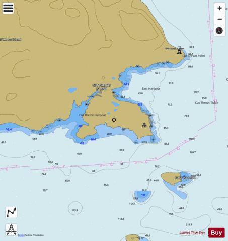 Cut Throat Harbour and/et East Harbour Marine Chart - Nautical Charts App