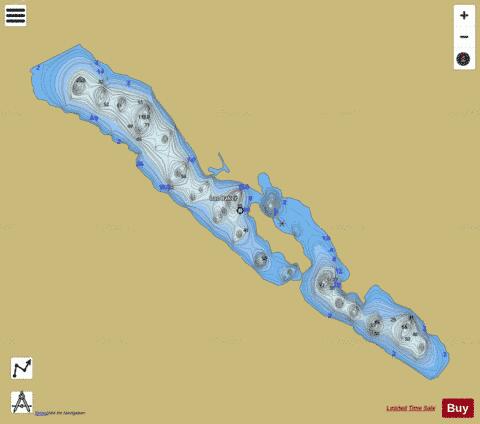Lac Baker depth contour Map - i-Boating App