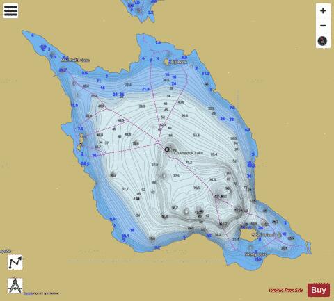 Chamcook Lake depth contour Map - i-Boating App