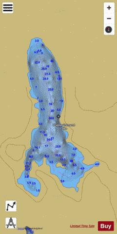 Disappointment Lake depth contour Map - i-Boating App
