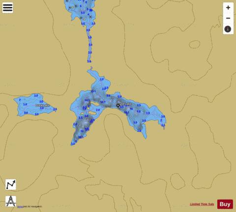 Hurd Lake depth contour Map - i-Boating App