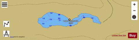 Lower Tetagouche Lake depth contour Map - i-Boating App