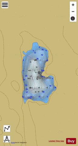 Robin Hood Lake depth contour Map - i-Boating App