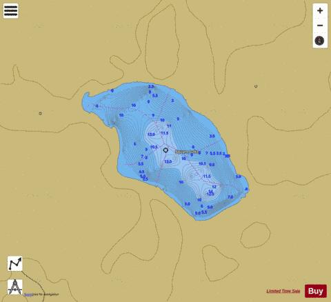 Square Lake depth contour Map - i-Boating App