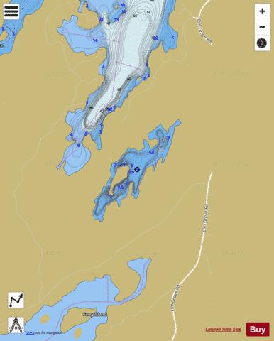 Tulleys Pond depth contour Map - i-Boating App
