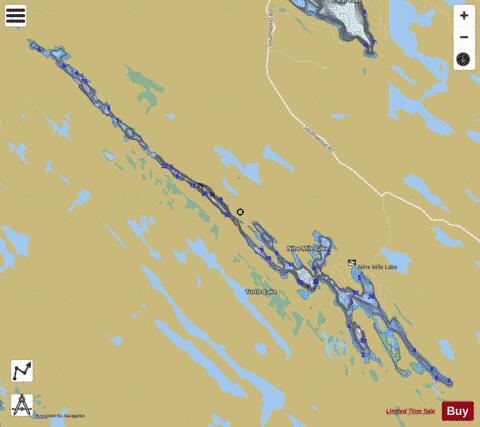 Nine Mile Lake depth contour Map - i-Boating App