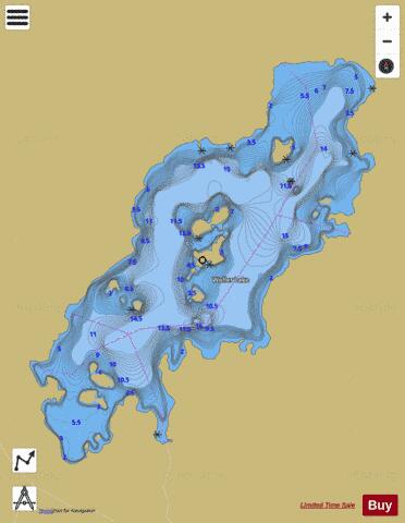 Weller Lake depth contour Map - i-Boating App