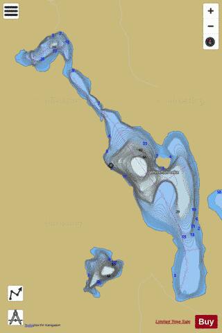 Algonquin Park Lake / Whitefish Lake depth contour Map - i-Boating App