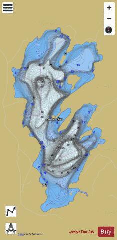 Cashel Lake (Little Salmon Lake) depth contour Map - i-Boating App