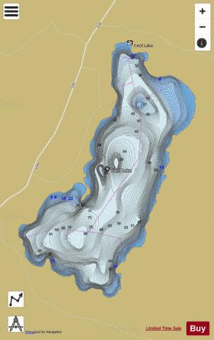 Cecil Lake depth contour Map - i-Boating App