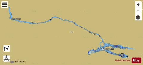 Black Bay + Lac Du Bois Dur depth contour Map - i-Boating App