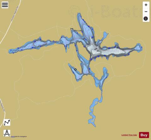 Riley Lake depth contour Map - i-Boating App