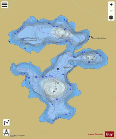 Myrt Lake depth contour Map - i-Boating App