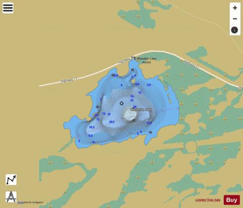 Little Whitefish Lake (lake Number Seven) depth contour Map - i-Boating App