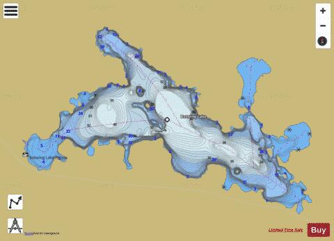 Batwing Lake depth contour Map - i-Boating App